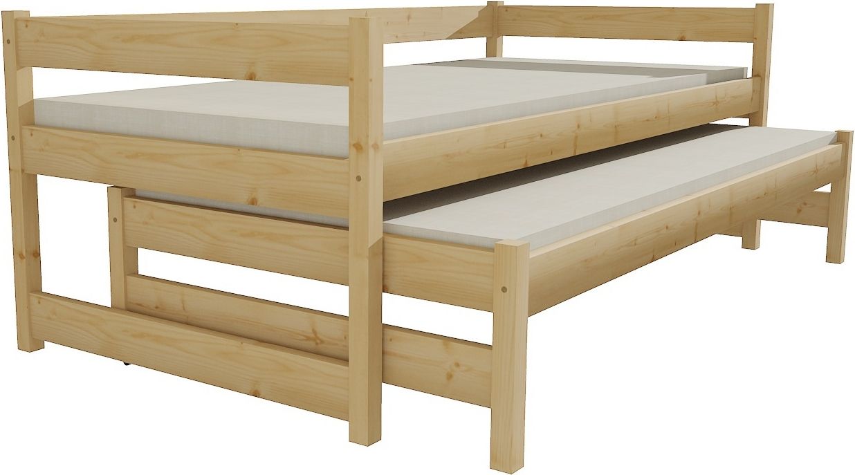 DĚTSKÁ POSTEL S PŘISTÝLKOU GABKA BEZBARVÝ LAK 180 x 80 cm