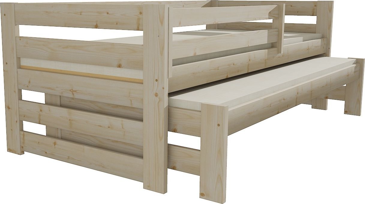 DĚTSKÁ POSTEL S PŘISTÝLKOU LUKÁŠ SUROVÉ DŘEVO 200 x 90 cm - obrázek 1