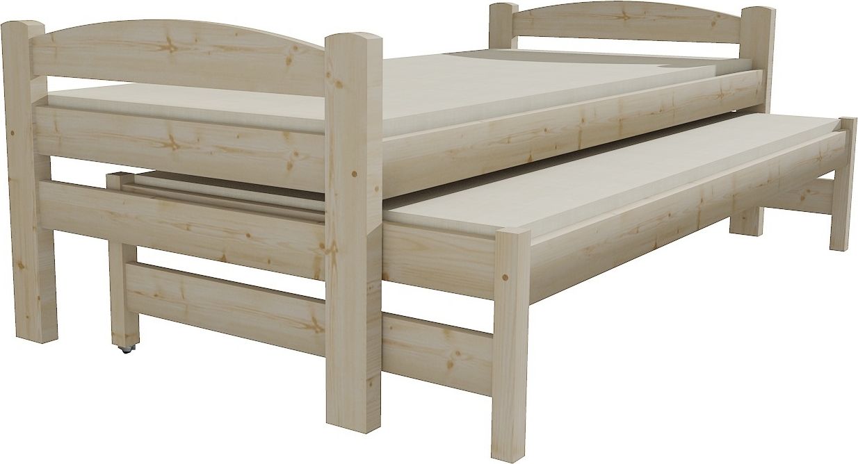 DĚTSKÁ POSTEL S PŘISTÝLKOU KÁJA SUROVÉ DŘEVO 200 x 90 cm - obrázek 1