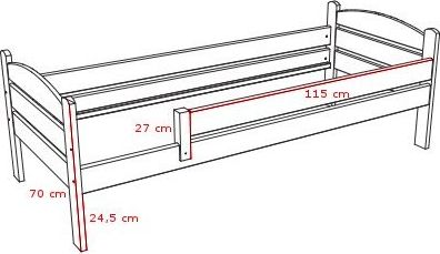 DĚTSKÁ POSTEL ONDRA MOŘENÍ DUB S ŠUPLÍKY 180 x 80 cm - obrázek 3