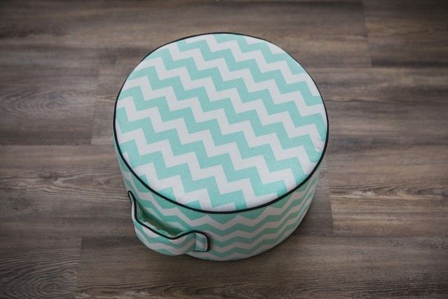 SEDACÍ PUFF CHEVRON MINT - obrázek 2