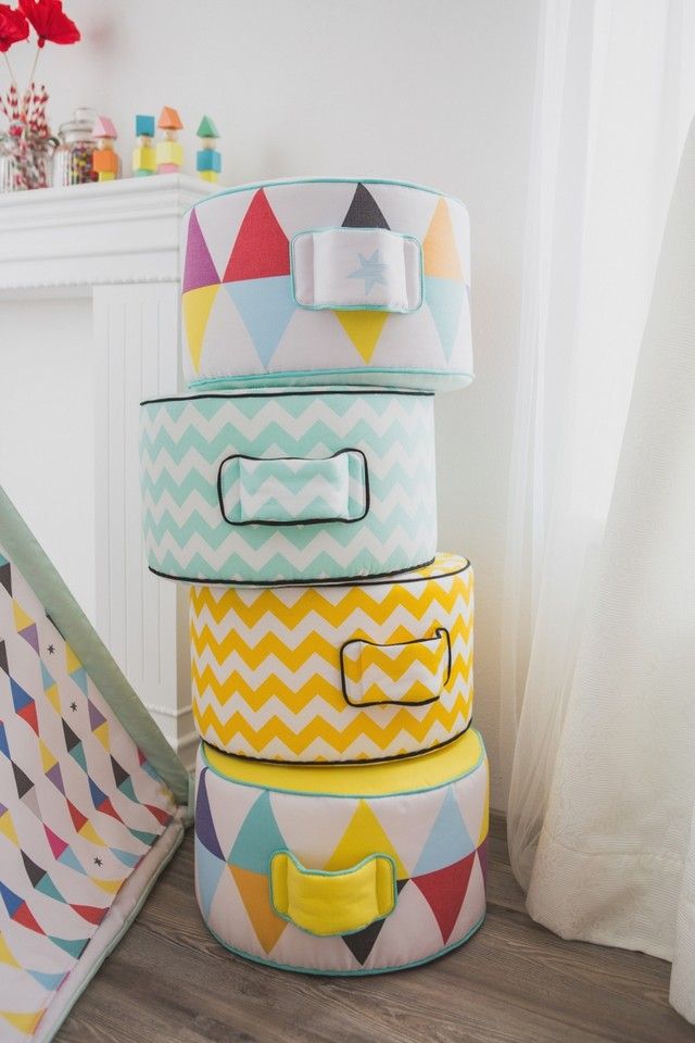 SEDACÍ PUFF CHEVRON YELLOW - obrázek 3