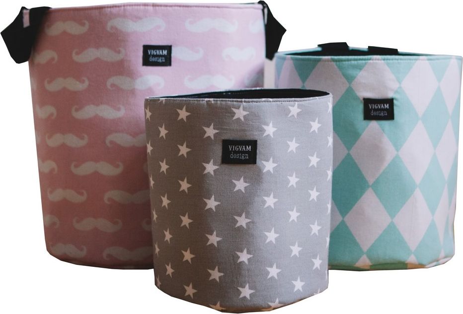 KOŠE NA HRAČKY MODERN GIRLY (sada 3 ks) - obrázek 1