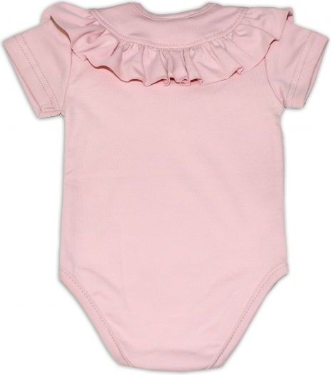 G-baby  Bavlněné body s volánkem, krátký rukáv - pudrově růžové, vel. 92 - 92 (18-24m) - obrázek 3