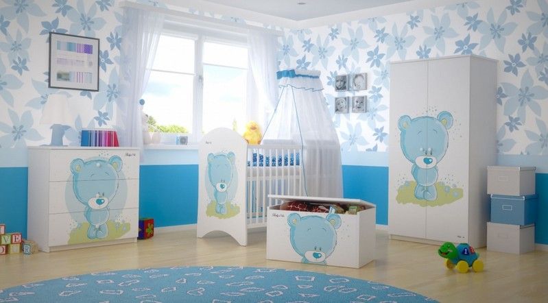 TRUHLA NA HRAČKY MEDVÍDEK STYDLÍN MODRÝ - obrázek 3