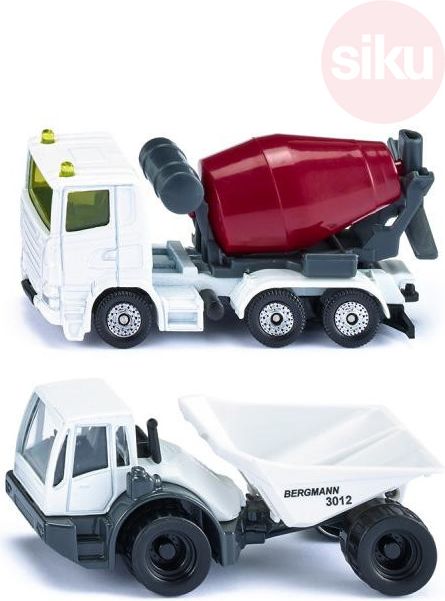 SIKU Stroje stavební set 2ks míchačka + nákladní auto kov 1692 - obrázek 1