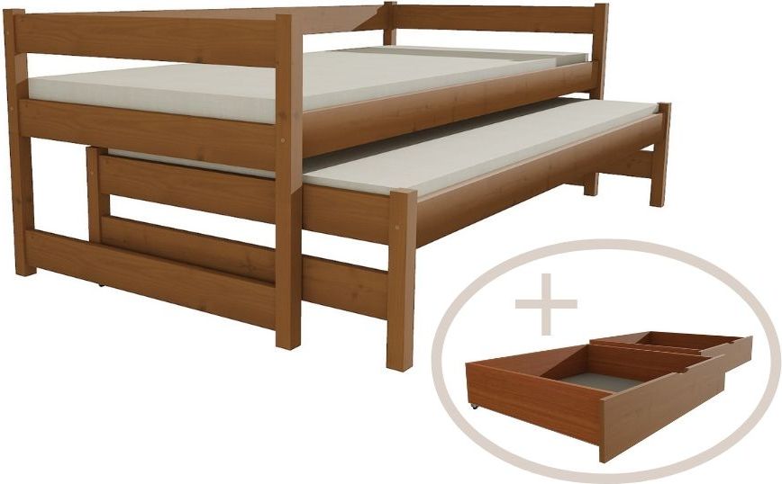 DĚTSKÁ POSTEL S PŘISTÝLKOU GABKA MOŘENÍ DUB S ŠUPLÍKY 200 x 90 cm