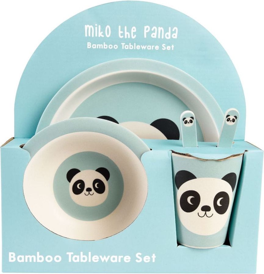 Rex London Sada dětského bambusového nádobí s motivy pandy Miko The Panda - obrázek 1