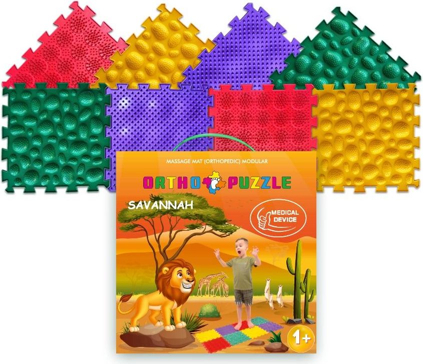 Ortopedické puzzle Ortho Puzzle 8 ks Savannah - obrázek 1
