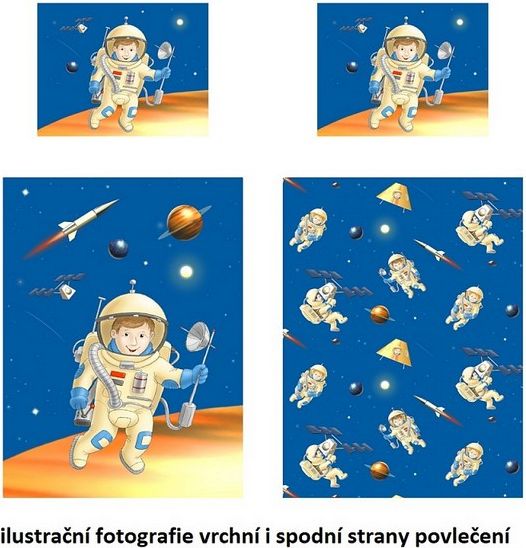DĚTSKÉ POVLEČENÍ DO VELKÉ POSTELE KOSMONAUT - obrázek 2