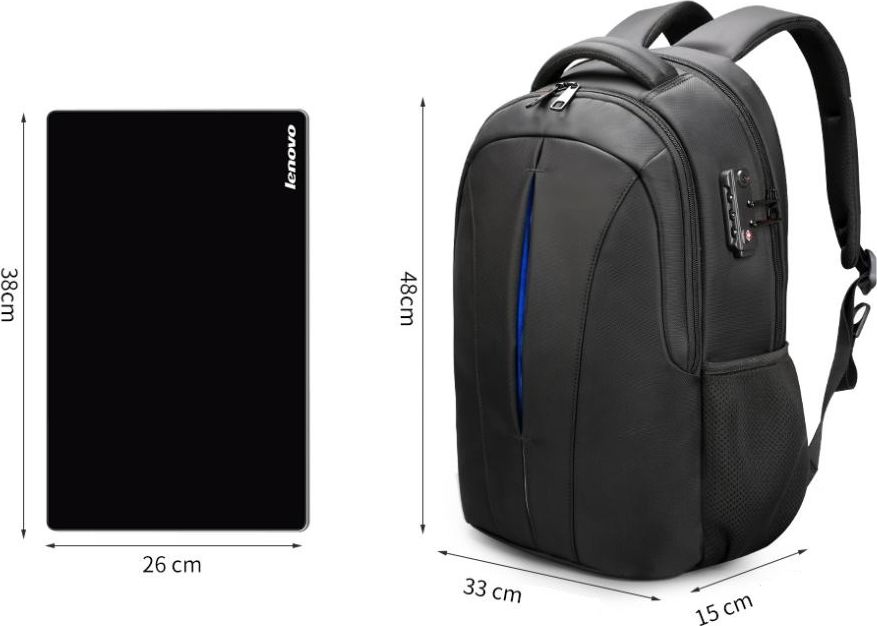 Batoh unisex Tigernu Varianta: Černá-oranžová - obrázek 7
