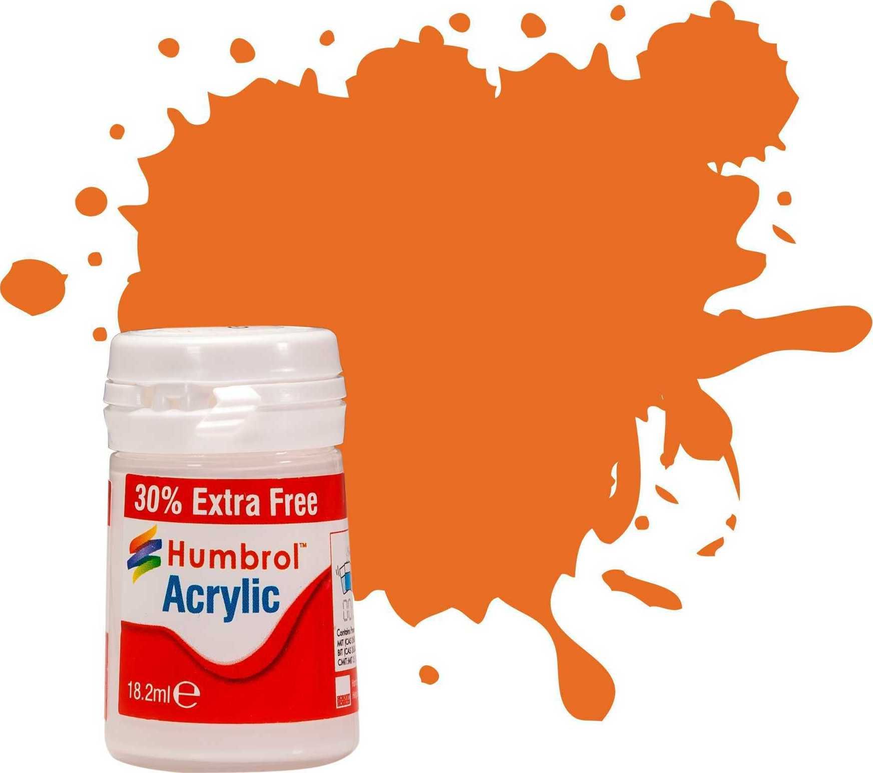 Humbrol barva akryl AB0018EP - No 18 Orange Gloss (+ 30% navíc zdarma) - obrázek 1