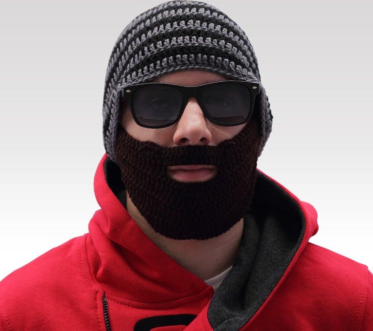 Beardo čepice s vousy Varianta: Šedo-černá - obrázek 1