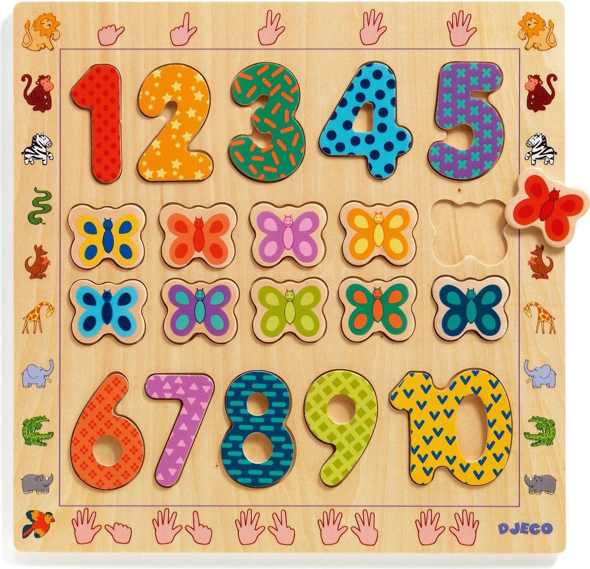 Djeco Vkládací puzzle Počítaní s motýlky - obrázek 1