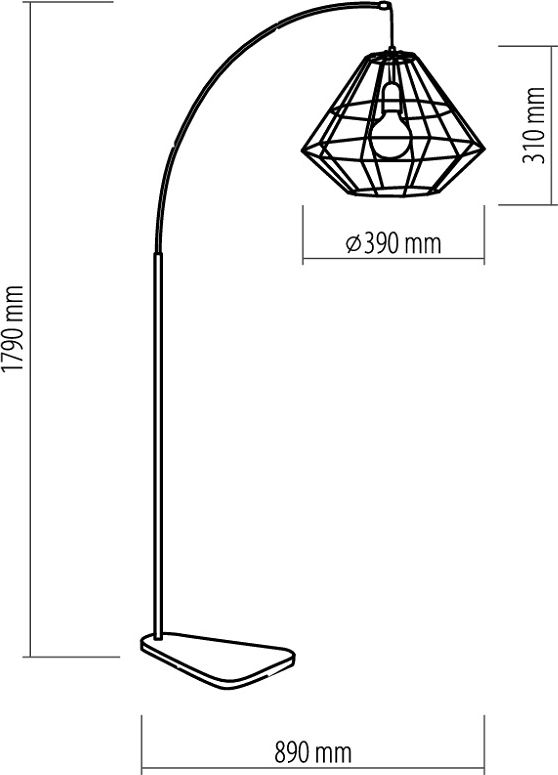 STOJACÍ LAMPA DIAMOND BLACK - obrázek 2