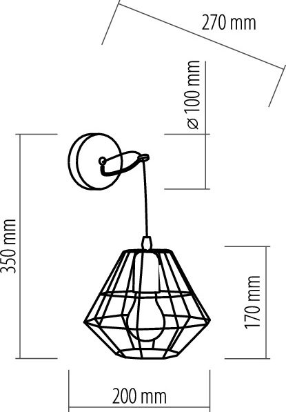 NÁSTĚNNÉ SVÍTIDLO DIAMOND GREY - obrázek 2