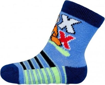 Kojenecké ponožky New Baby s ABS modré s liškou, Modrá, 62 (3-6m) - obrázek 1