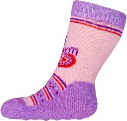 Kojenecké ponožky New Baby s ABS růžovo-fialové my heart, Růžová, 62 (3-6m) - obrázek 1