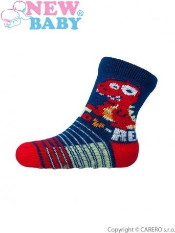 Kojenecké ponožky New Baby s ABS tmavě modré toy rex, Modrá, 86 (12-18m) - obrázek 1