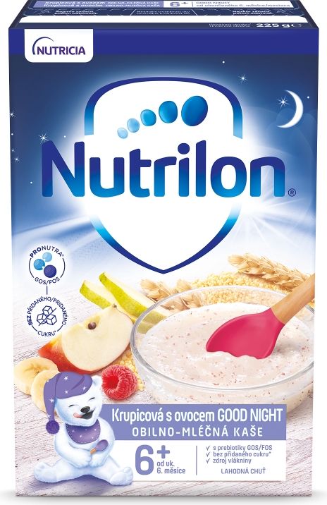 7 x NUTRILON Pronutra® Krupicová kaše s ovocem Good Night 225 g, 6+ - obrázek 2