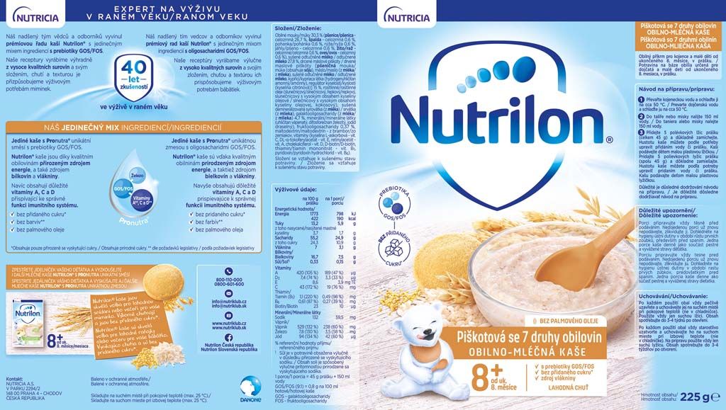 7x NUTRILON Pronutra® Piškotová kaše se 7 druhy obilovin 225 g, 8+ - obrázek 3