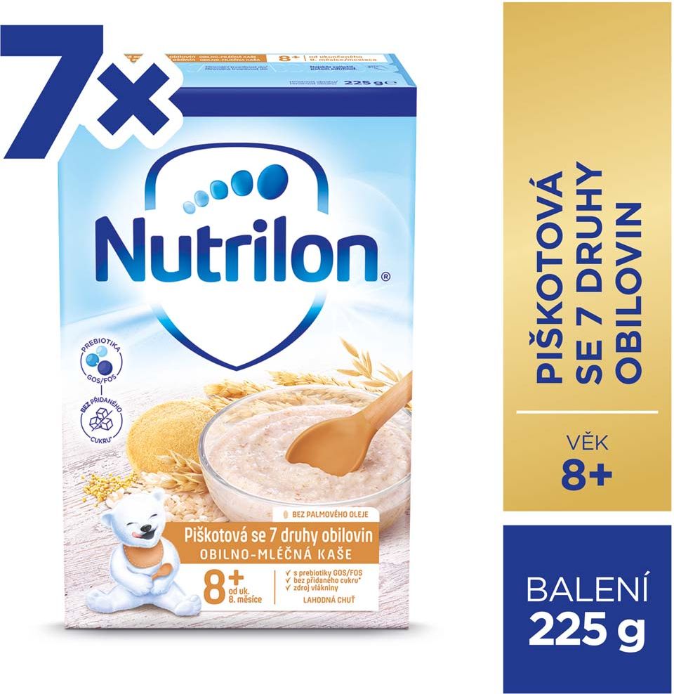 7x NUTRILON Pronutra® Piškotová kaše se 7 druhy obilovin 225 g, 8+ - obrázek 4