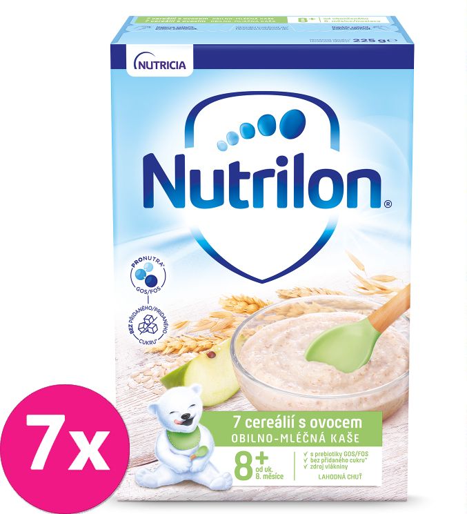 7 x NUTRILON Pronutra® Kaše 7 cereálií s ovocem 225 g, 8+ - obrázek 1