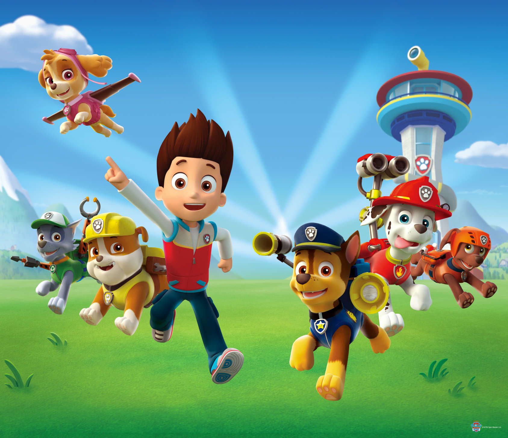 DĚTSKÉ ZÁVĚSY PAW PATROL ZÁKLADNA (SADA 2 KS, LIGHT) - obrázek 1