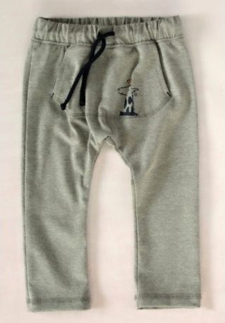 K-Baby Stylové dětské kalhoty, tepláky s klokankovou kapsou - šedé, Velikost koj. oblečení 74 (6-9m) - obrázek 1