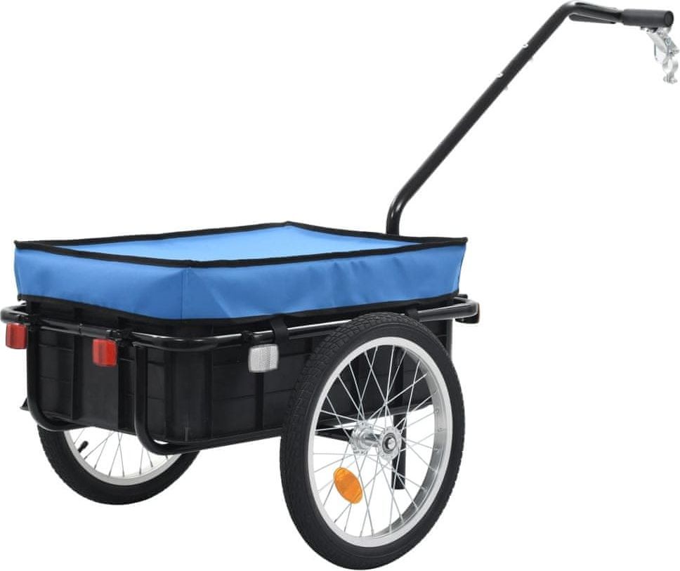 Přívěsný vozík za kolo / ruční vozík 155x61x83 cm ocel modrý - obrázek 1