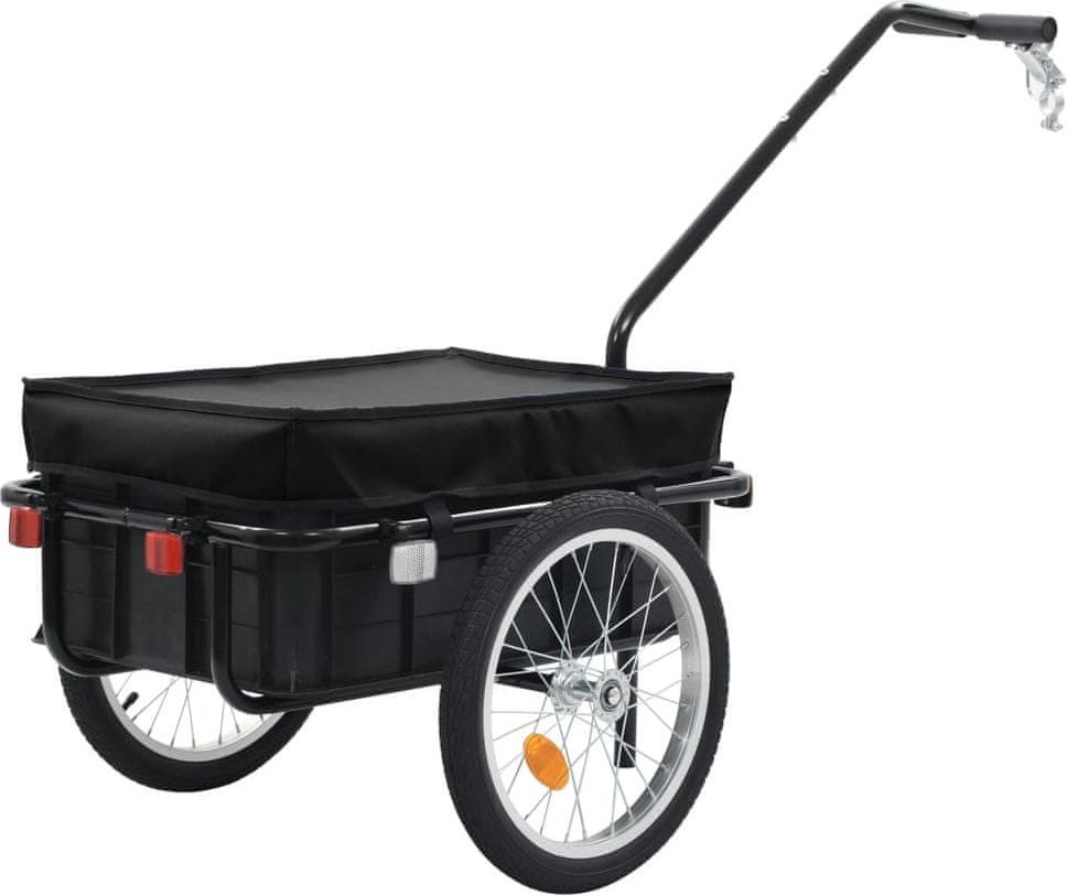 Přívěsný vozík za kolo / ruční vozík 155x61x83 cm ocel černý - obrázek 1