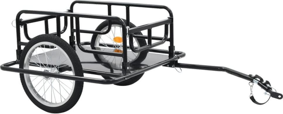 Přívěsný vozík za kolo 130 x 73 x 48,5 cm ocel černý - obrázek 1