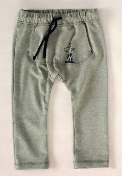 K-Baby Stylové dětské kalhoty, tepláky s klokankovou kapsou - šedé - 62 (2-3m) - obrázek 1