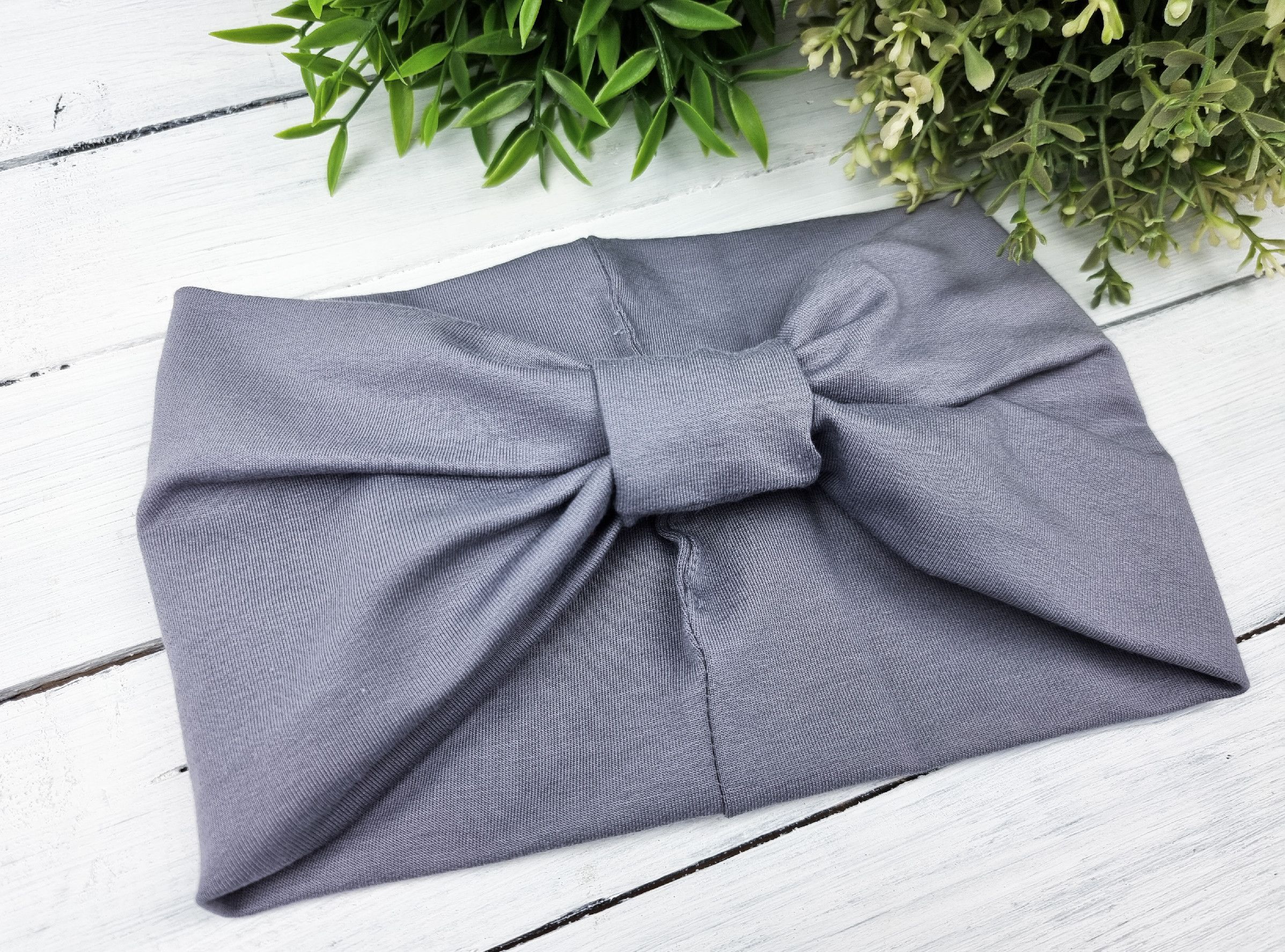 Kulišárny (handmade) GREY Turban Čelenka široká VELIKOST: 56