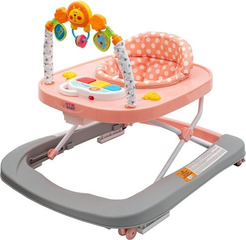 NEW BABY | Nezařazeno | Dětské chodítko se silikonovými kolečky New Baby Forest Kingdom Pink | Růžová | - obrázek 1