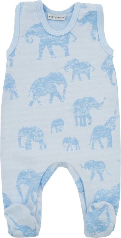 BABY SERVICE Zimní kojenecké dupačky Baby Service Sloni modré - Zimní kojenecké dupačky Baby Service Sloni modré - obrázek 1