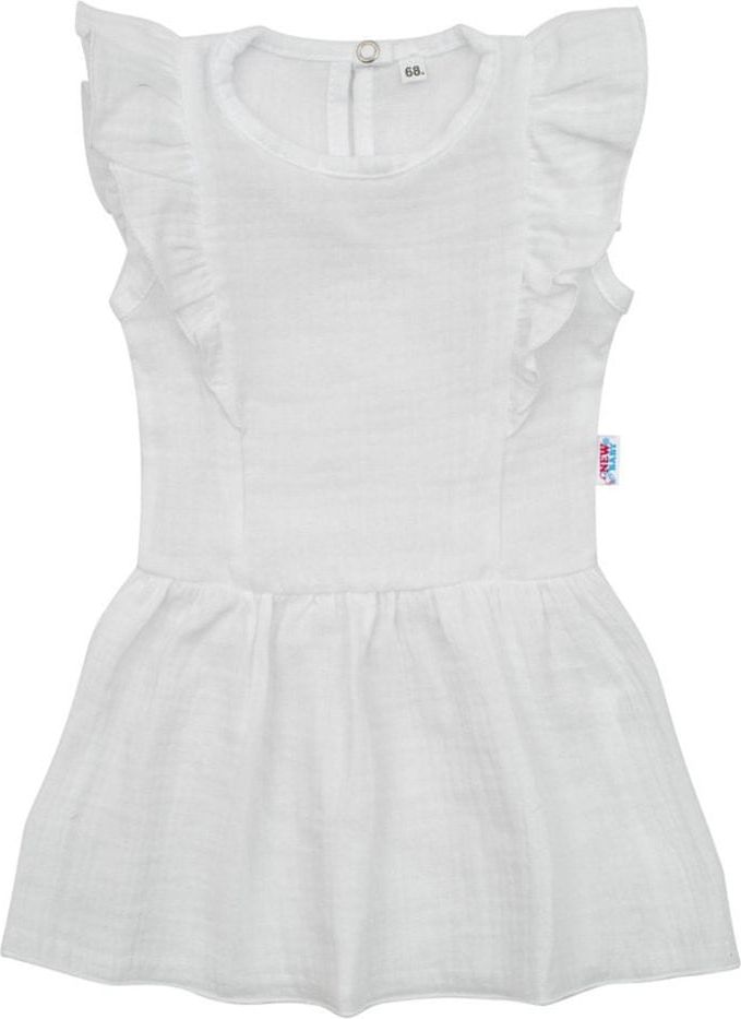 NEW BABY Kojenecké mušelínové šaty New Baby Summer Nature Collection bílé - Kojenecké mušelínové šaty New Baby Summer Nature Collection bílé - obrázek 1