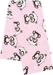 Plena bavlna potisk - PANDA tečky na růžovém - 70x80cm - obrázek 1