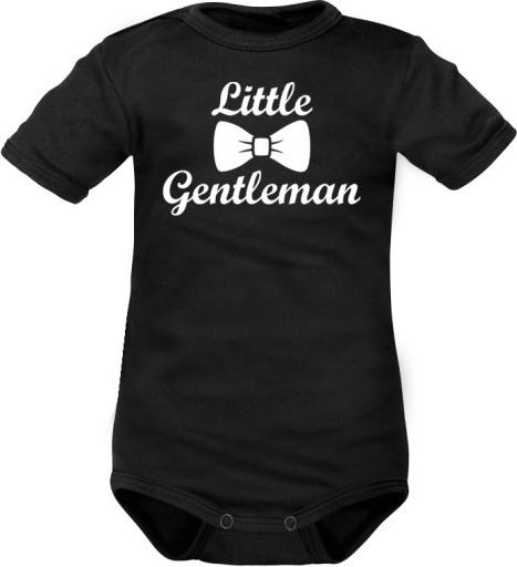 DEJNA Body krátký rukáv Little Gentleman, vel. 74 - černé - 74 (6-9m) - obrázek 1
