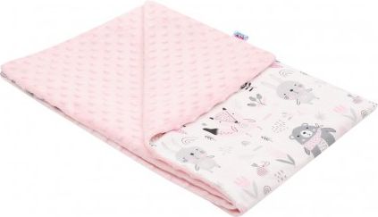 Dětská deka z Minky New Baby Medvídci růžová 80x102 cm, Růžová - obrázek 1