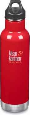 Nerezová termolahev Klean Kanteen Insulated Classic w/Loop Cap - mineral red 592 ml - obrázek 1