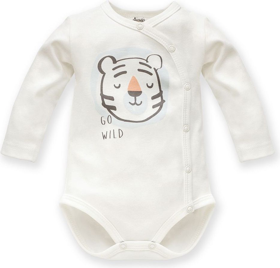 Body dlouhý rukáv rozepínací Pinokio Wild Animals Tiger Ecru - obrázek 1