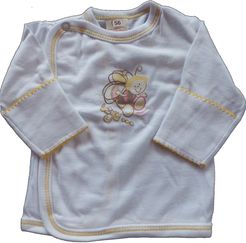 Košilka kojenecká s rukavičkou - VČELKA bílá se žlutou - vel.56 - obrázek 1