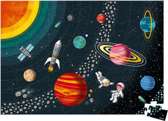 Vzdělávací puzzle pro děti Vesmír a sluneční soustava Janod 100 ks - obrázek 1