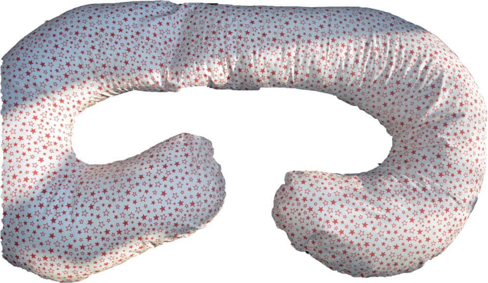 KHC Těhotenský kojící relaxační polštář Zuzanka 260 cm Červené hvězdičky Pratelný potah - obrázek 1