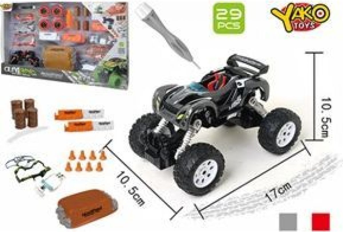 Hm Studio Stavebnice Auto 4WD 29 dílů 1:32 - červené