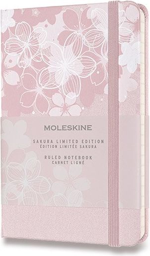 Moleskine Zápisník Sakura - tvrdé desky S, linkovaný, růžový - obrázek 1
