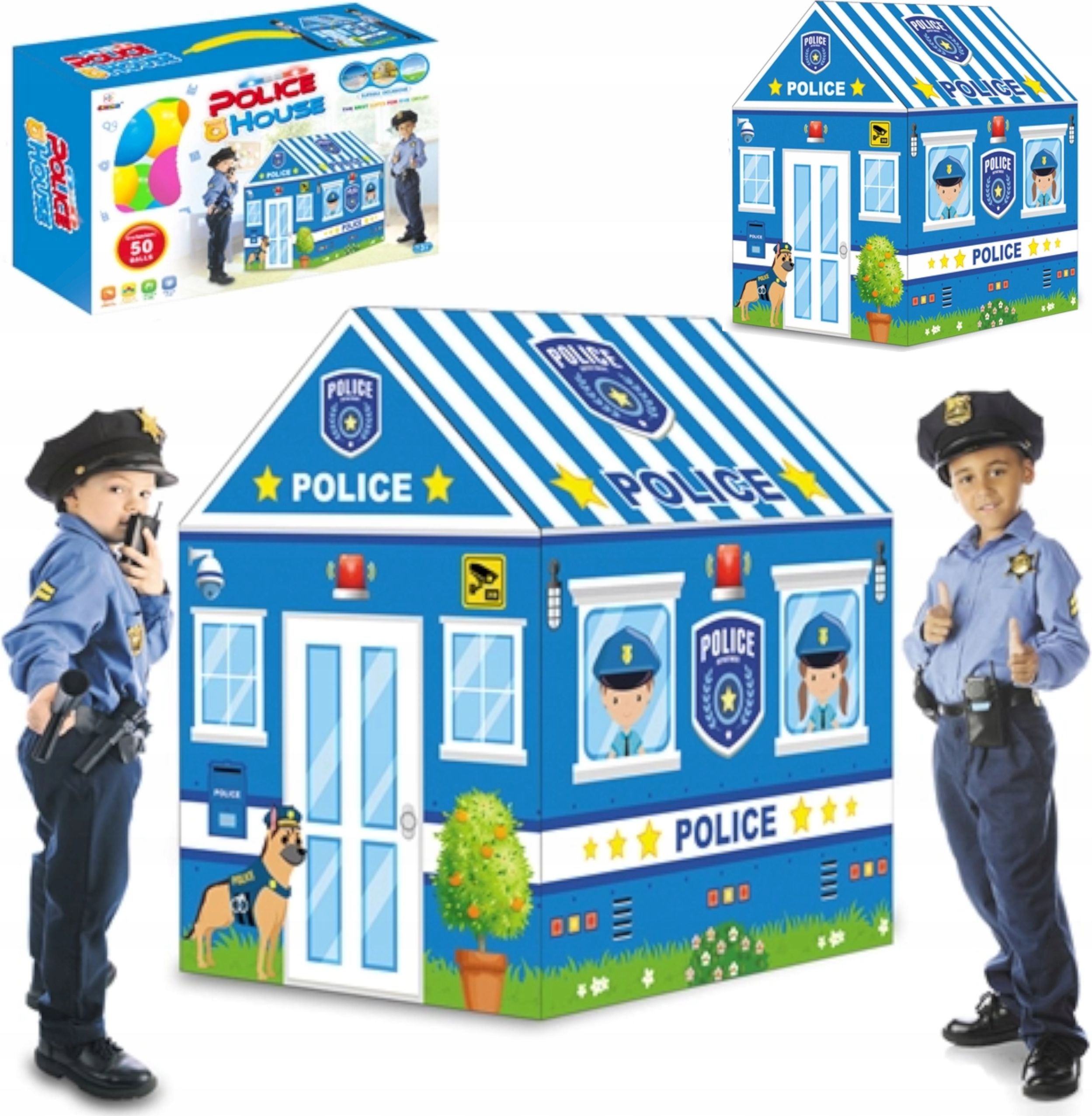 Dětský stan Policie s podlahou - obrázek 3