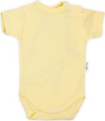 Baby Nellys Bavlněné body krátký rukáv - žluté - obrázek 1