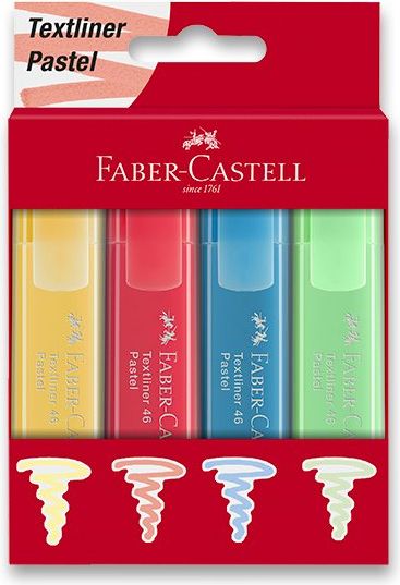 Faber-Castell Zvýrazňovač Textliner 46 4 barvy, pastelové 254624 - obrázek 1